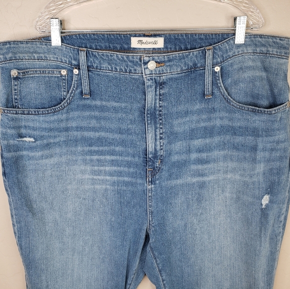 Madewell Classic Straight Distressed Denim Jeans Magic Pockets 43x25.5 ***Read** - Picture 4 of 13